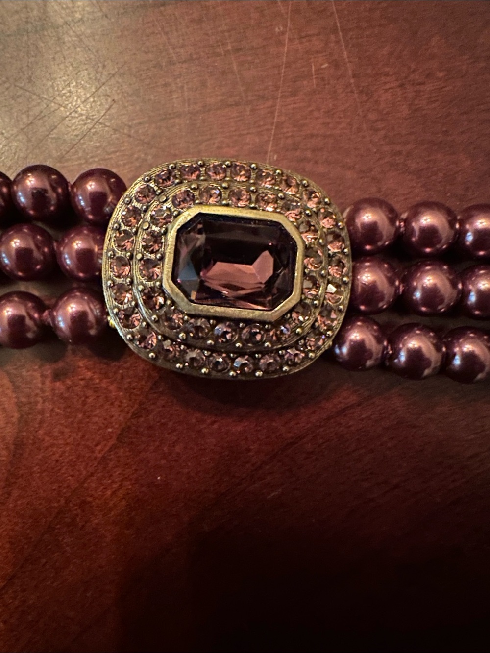 HEIDI DAUS "Tailored to Please" Crystal Amethyst Cushion Pendant Bracelet - Picture 9 of 11